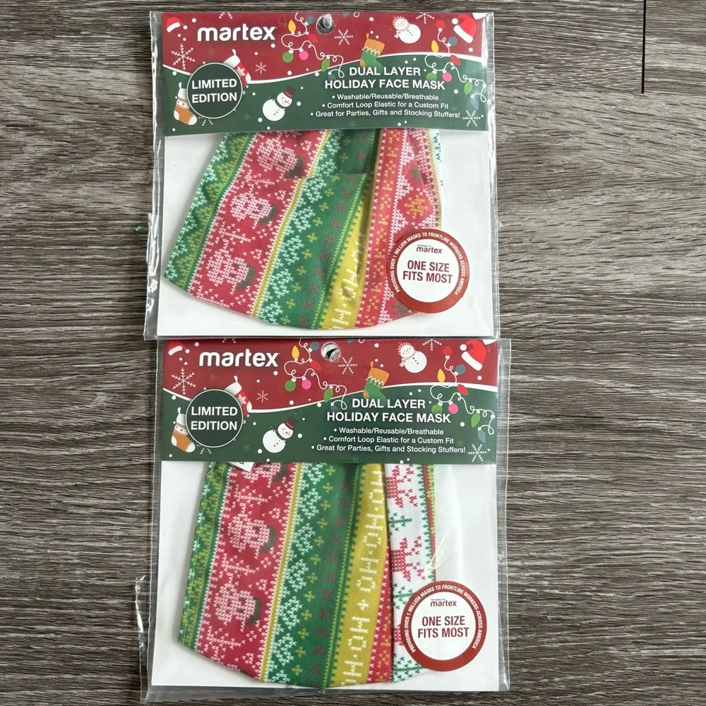 Martex Holiday Face Mask - Red, Green, White